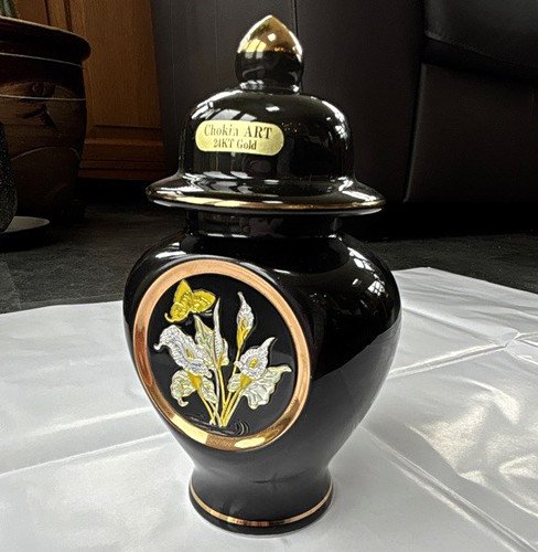 Chokin art ceramic - ceramic, vase