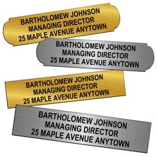 Personalise Picture Trophy Plaque Name Plate Brushed/Silver Effect Engraved Sign