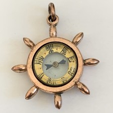 Antique Compass Pendant Gold