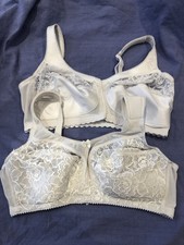 2 X Pack bras post surgery Glamorise Miss Mary white lace size 38D