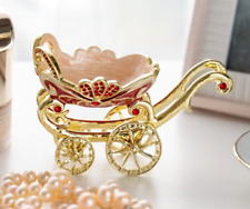 Red Baby Carriage Trinket Box Handmade by Keren Kopal & Austrian Crystals