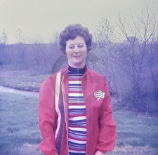 Pretty Lady in Red Gulf Oil