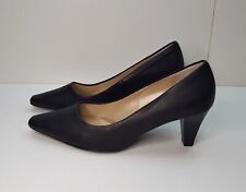PETER KAISER SIZE 6UK EUR39 WOMENS BLACK  LEATHER MID HEELED FORMAL COURT SHOES