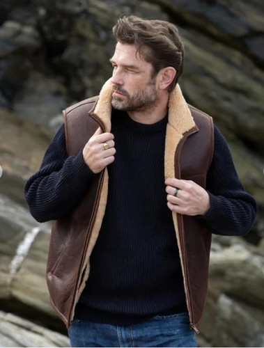 Men cognac premium sheepskin - men's,