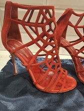Sergio rossi red suede puzzle
