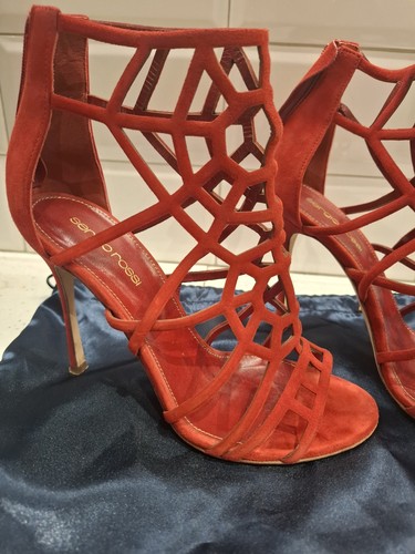 Sergio rossi red suede puzzle
