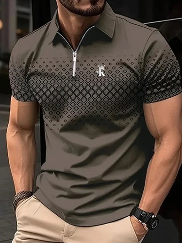Men zip polo shirt gradient - polo,
