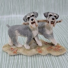 Sherratt & Simpson 55135 Schnauzer Pair Holding Stick Dog Figures