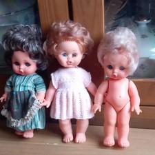 3 VINTAGE SMALL DOLLS GEGE 