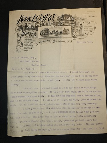 1899 harness racing letter - 1899,