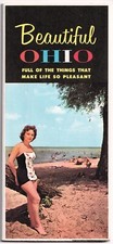 Vintage Ohio USA Travel Tourist Brochure Large Map 1950s-1960s