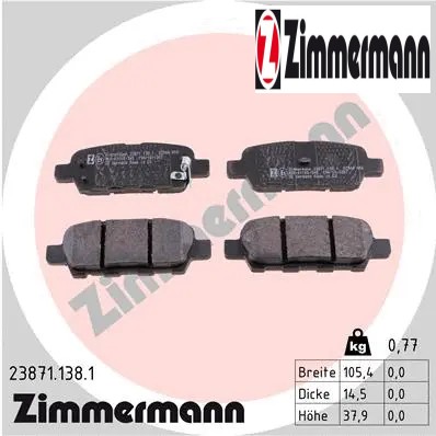 Rear brake pad set disc - brake,