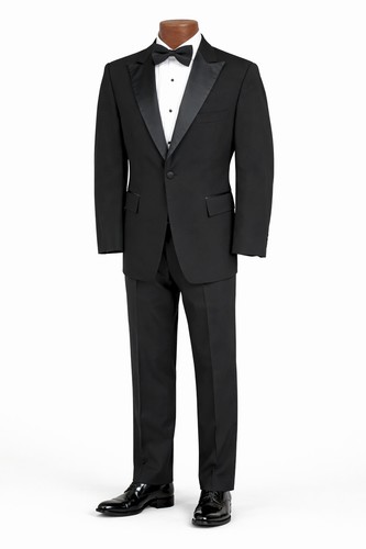 Men black tuxedo with flat - tuxedo,
