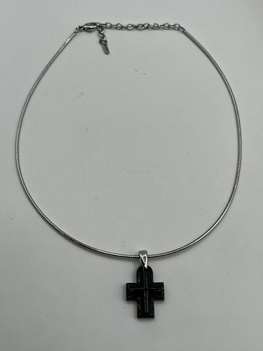 Lalique black onyx cross - lalique,