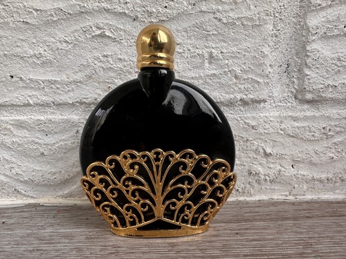 Glass perfume bottle guilded - perfume,