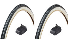 Bike Tyres 26" x 1 1/4" Classic Traditional Whitewall Tyres + Inner Tubes Deal