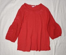 Ladies Red Half Sleeve Round Neck T-Shirt/Top Size 12