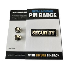 Silver Metal & Black Enamel