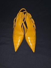 Mustard Yellow Croc Embossed