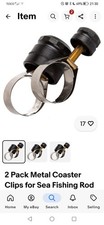 2 Pack Metal Coaster Clips for Sea Fishing Rod Reel 30mm  Reel seat Multiplier