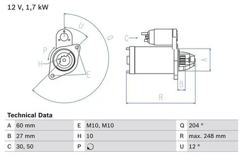 Starter motor clockwise - motor,