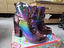 Irregular Choice DIZZY DANCING Purple Boots Size UK 9 EU 43 Brand New In Box