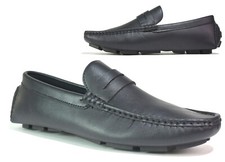Mens Black Loafers Shoe Casual Slip On Round Toe Penny Mocassins Driving Sz 6-11