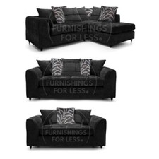 Zink Black Corner Sofa