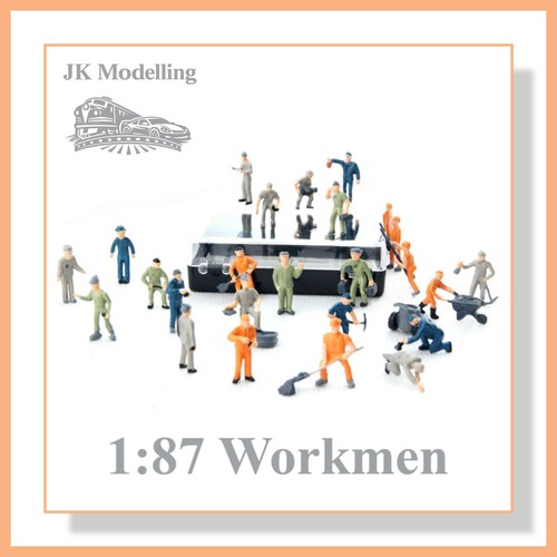 Painted workmen figures - painted,