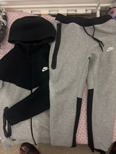 Nike Grey and Black Tech Fleece