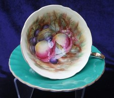 Aynsley Orchard Gold Cup & Saucer Signed Jones