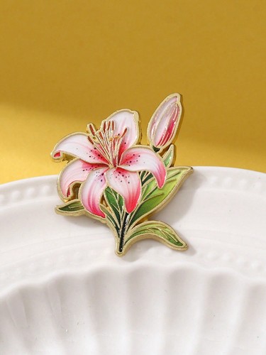 Lily flower enamel pin floral - enamel,