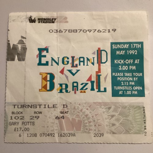 England brazil 5 1992 - england, 17/5/1992