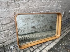 Midcentury Scandinavian Large Bentwood Beech Mirror 