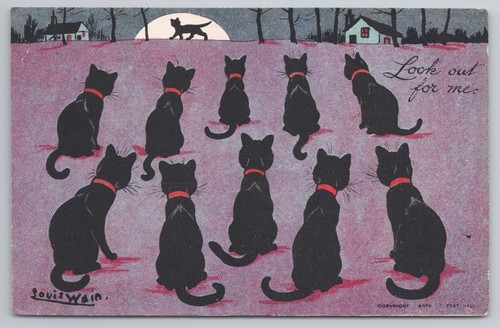 Louis wain signed black - wain,