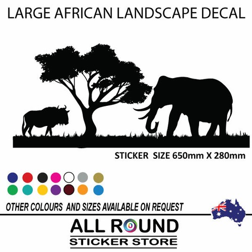 Large african landscape - large, decal