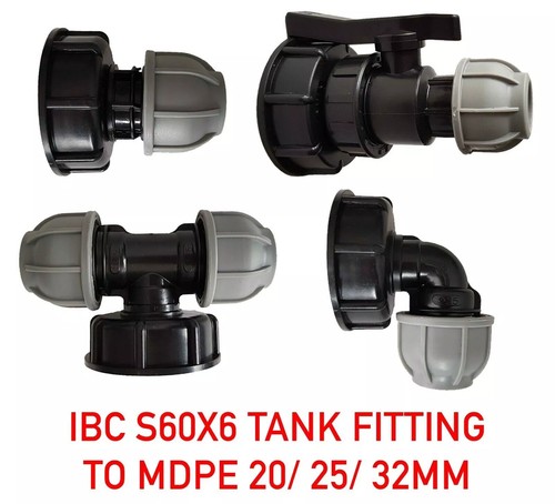 Ibc tank fitting s60x6 - to, mdpe