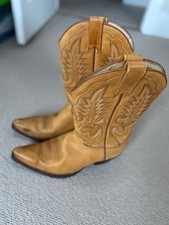 R.Soles Vintage Cowboy Boots, Designed by Judy Rothschild,  Tan Ladies size 39 