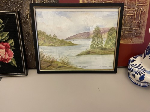 Framed watercolour painting - framed,