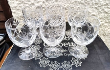 A VINTAGE BOXED SET OF 6 WEBB CORBETT HAND MADE CRYSTAL GLASSES