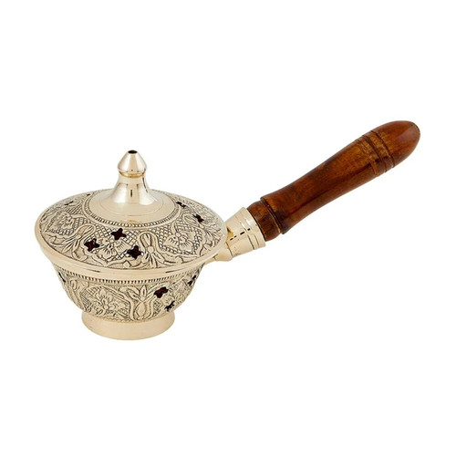 Ornate brass incense burner - incense,