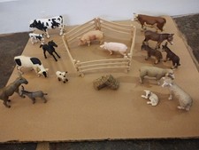 Large Collection (16 animals) Of Schleich Farm Animals With fence Set 2