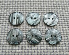 6 Shiny Grey Iridescent 2 Hole Buttons 20mm Vintage Cardigan Coat Jumper Crafts