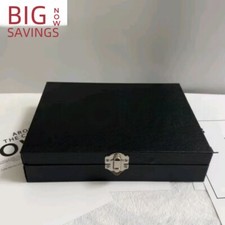 Jewellery Storage Organiser Tray -Leather Earring & Ring Holder Display Case Box
