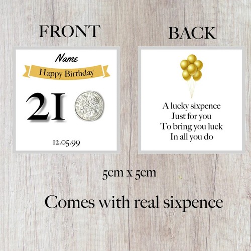 Personalised lucky sixpence - personalised,