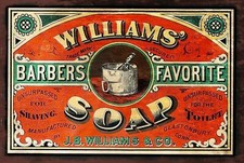 Williams' Barbers Soap Vintage style Retro Metal Sign, bathroom, toilet, wash