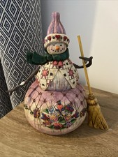 Jim Shore WINTER'S WARMTH Snowman & Broom Heartwood Creek Ornament 2003