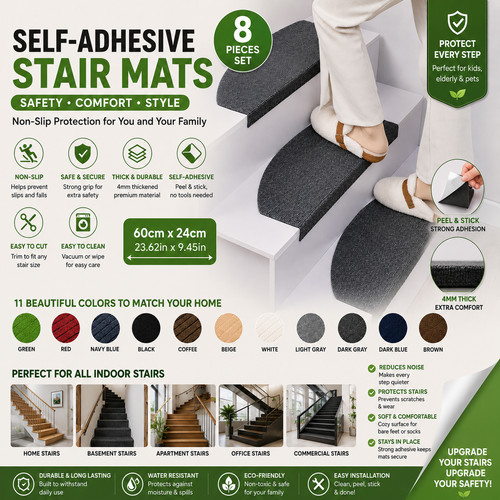 Non slip stair treads mats - non-slip,