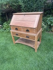 Antique solid oak arts and crafts bureau desk drawers 