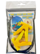 Sea Fishing Rod Rests x2 Boat & Pier Rail Re-usable Zip ties Hi Yellow / Orange